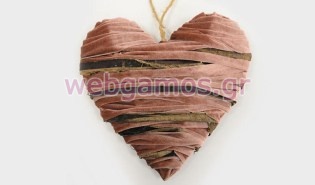 Καρδιά Κρεμαστή βελούδο μεγάλη τσαλακωτή (0511053)