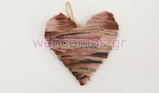 Καρδιά Κρεμαστή βελούδο μικρή τσαλακωτή (0511054)
