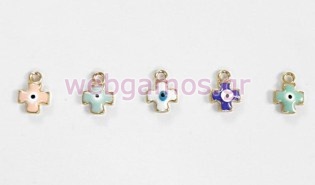 Σταυρός Σμάλτο με ματάκι μικρός χρυσός (05177810)