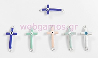 Σταυρός Σμάλτο με ματάκι  ασημί (05177821)