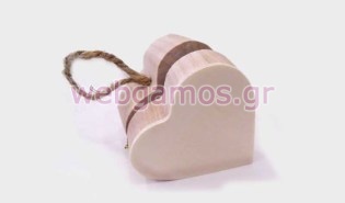 Ξύλινο Κουτί καρδιά κρεμαστό (0519327)