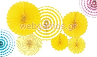 Ροζέτες από χαρτί μονόχρωμες σετ 6 τεμ (0519669)