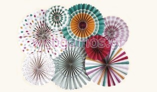 Ροζέτες από χαρτί πολύχρωμες σετ 8 τεμ (0519670)