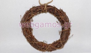 Ξύλινο Στεφάνι φυσικό 25 εκ (0520115)