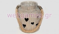 Στρογγυλό Κηροπήγειο με καρδιές (0619005)