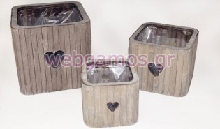 Σετ Τετράγωνο κασπώ με καρδιές (0619015)