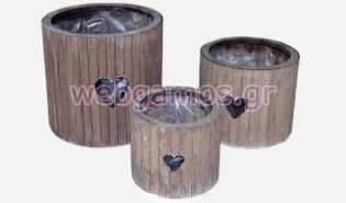 Σετ Στρογγυλό κασπώ με καρδιές (0619017)