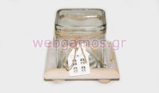 Κηροπήγειο Τετράγωνο με γυάλα (0619024)