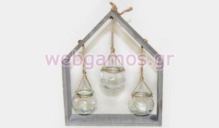 Ξύλινη Βάση πυραμίδα με 3 ρεσώ εκκρεμές (0619030)