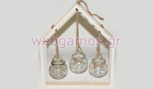 Ξύλινη Βάση πυραμίδα με 3 ρεσώ εκκρεμές (0619031)