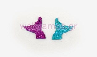 Ξύλινη ουρά γοργόνας ξύλινη με γκλιτερ μικρή (0619070)