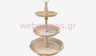 Εταζέρα Ξύλινη τριώροφη μπεζ (0621058)