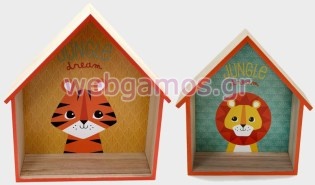 Σετ ξύλινο σπιτάκι ζωάκια της ζούγκλας (0621215)