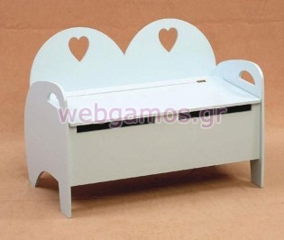 Μπαούλο Βάπτισης Παγκάκι με Καρδιές (07004)