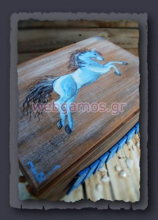 Ξύλινο Κουτί βάπτισης αλογάκι (853536)