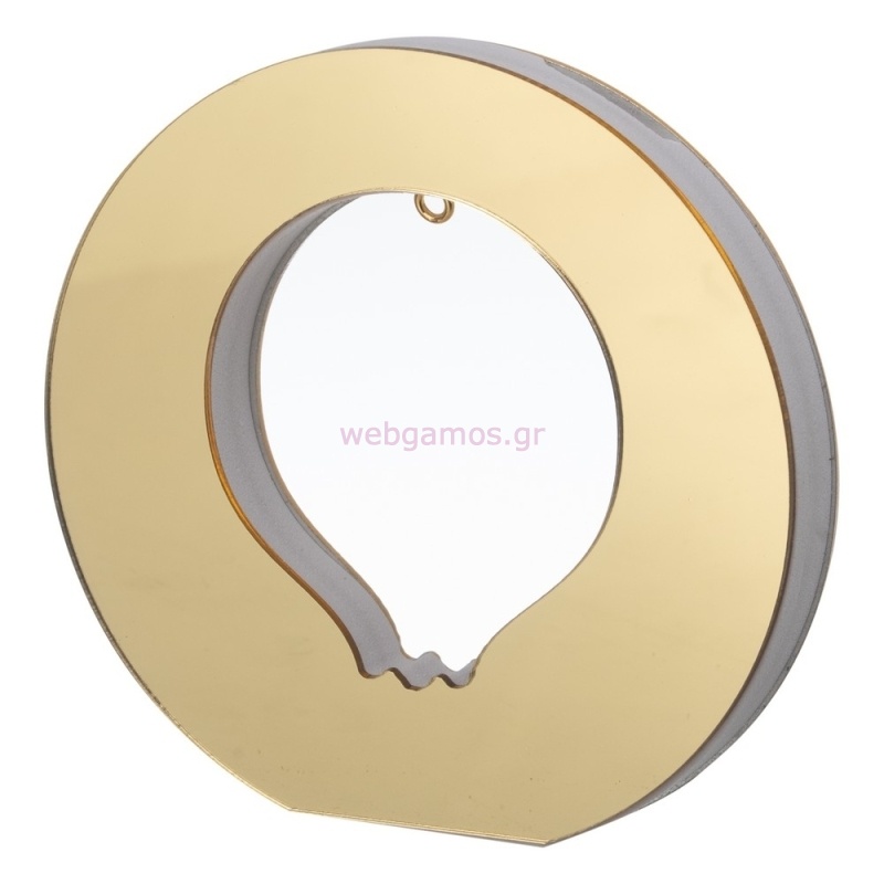 Ακρυλική Βάση Ρόδι με Χρυσό Πλεξιγκλάς Ε84