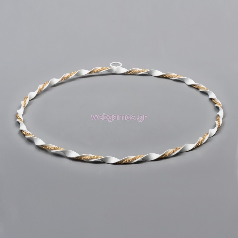 Στέφανα Επάργυρα 4813 με Λευκό Σμάλτο