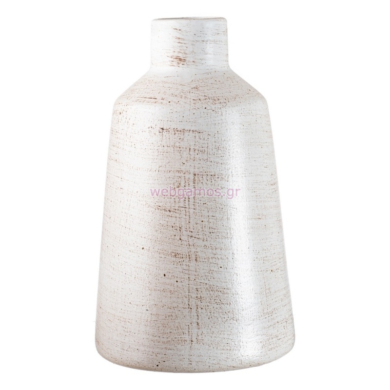 Κεραμικό Βάζο Λευκό/Καφέ  ΡΤ222 13*21.5εκ
