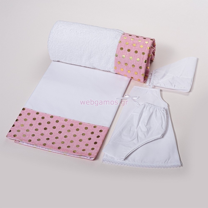 Λαδόπανο Χρυσό Πουά Κορίτσι Λ201