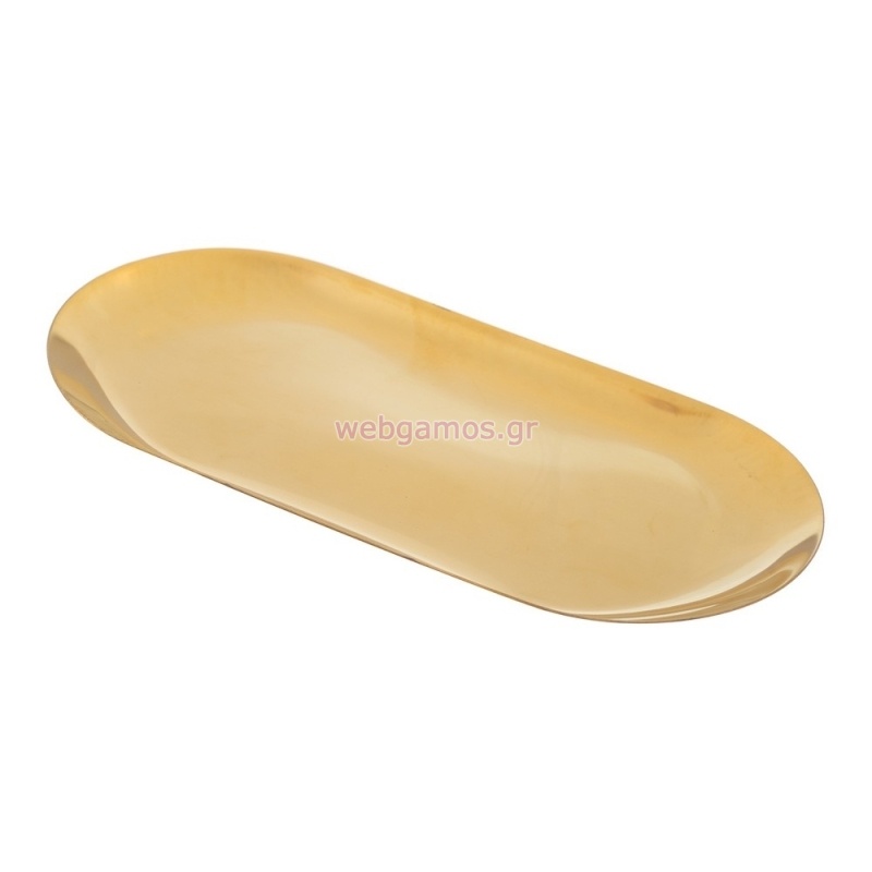 Μεταλλικό Χρυσό Δισκάκι ΡΤ234 18*8.5εκ