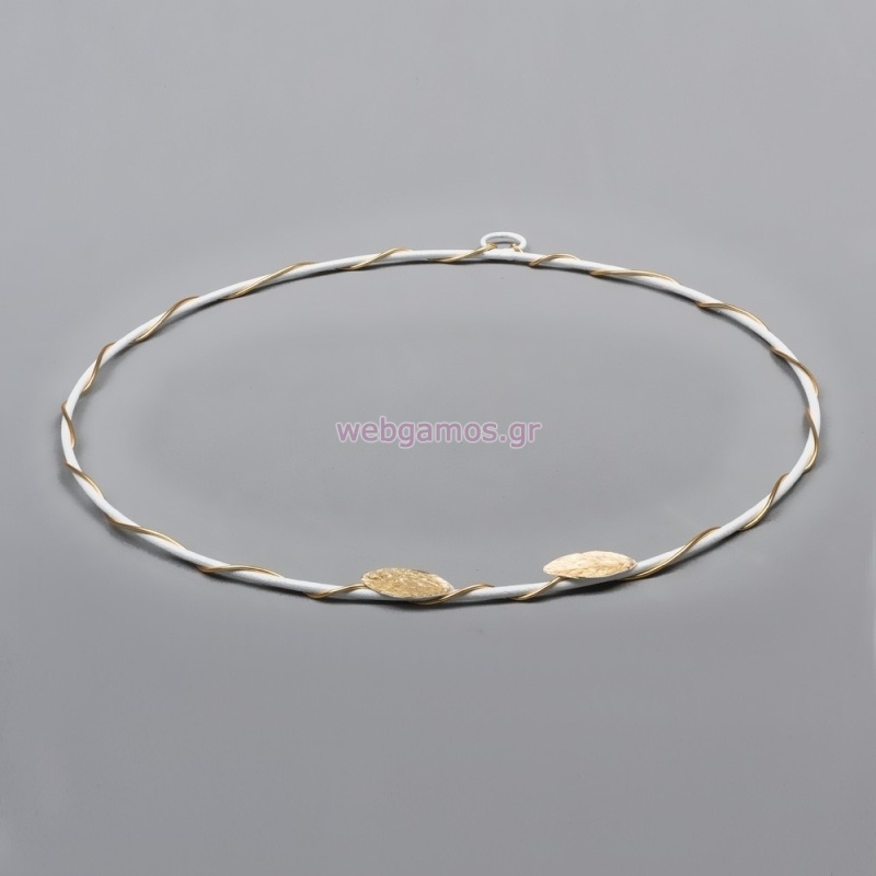 Στέφανα Επάργυρα 4814 με Λευκό Σμάλτο