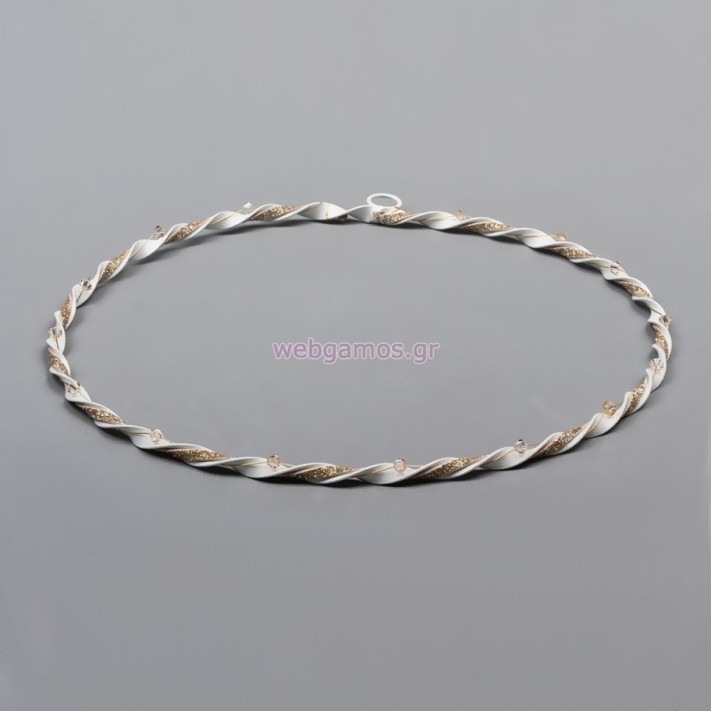 Στέφανα Επάργυρα 4821 με Λευκό Σμάλτο