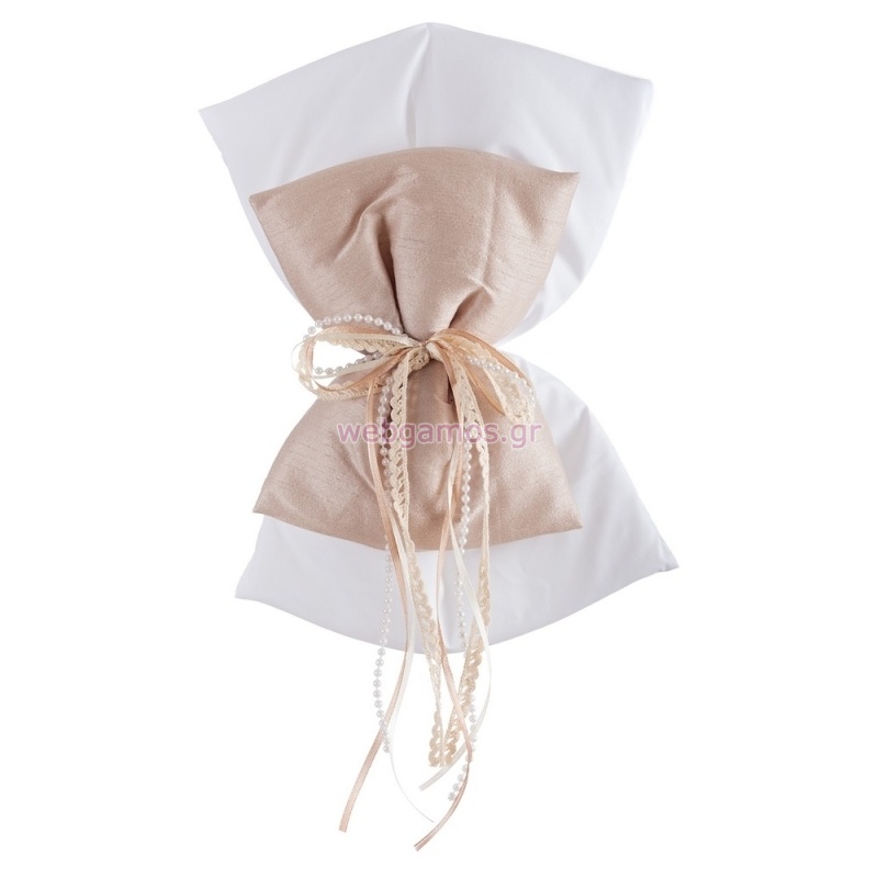 Φιόγκος Στολισμού Μπεζ Πέρλες ΝΒ611