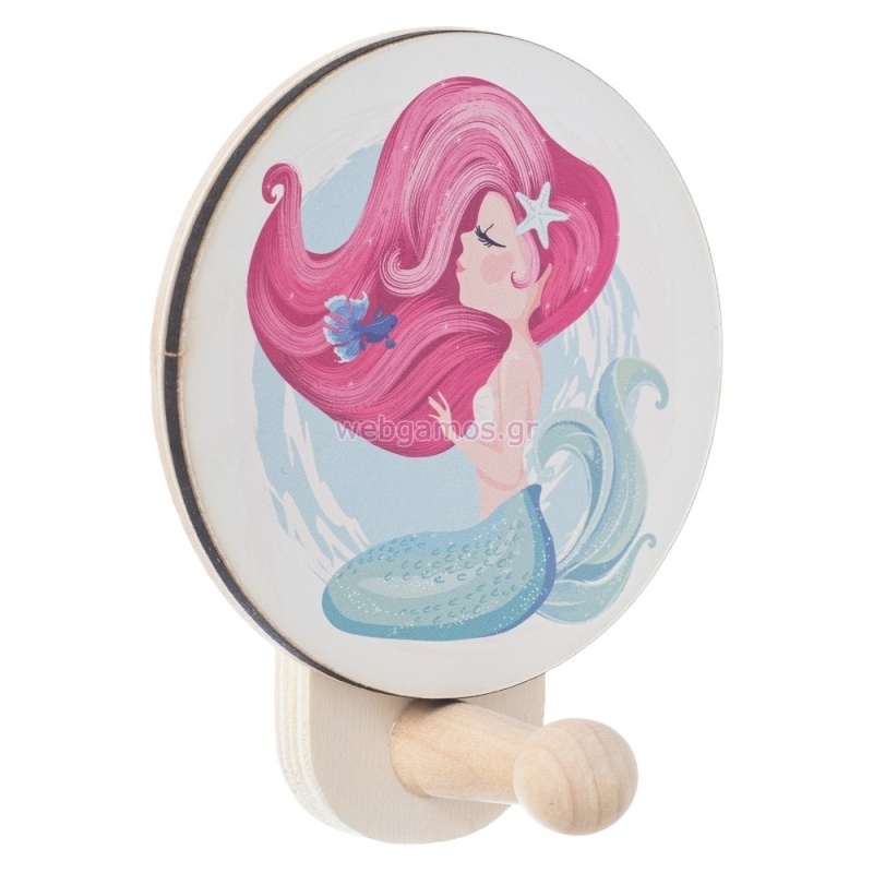 Ξύλινη Κρεμάστρα Γοργόνα ΝΒ513