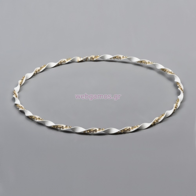 Στέφανα Επάργυρα 4820 με Λευκό Σμάλτο