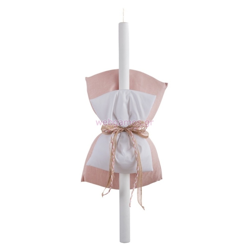 Λαμπάδα Βάπτισης Ροζ Φιογκος ΝΒ607