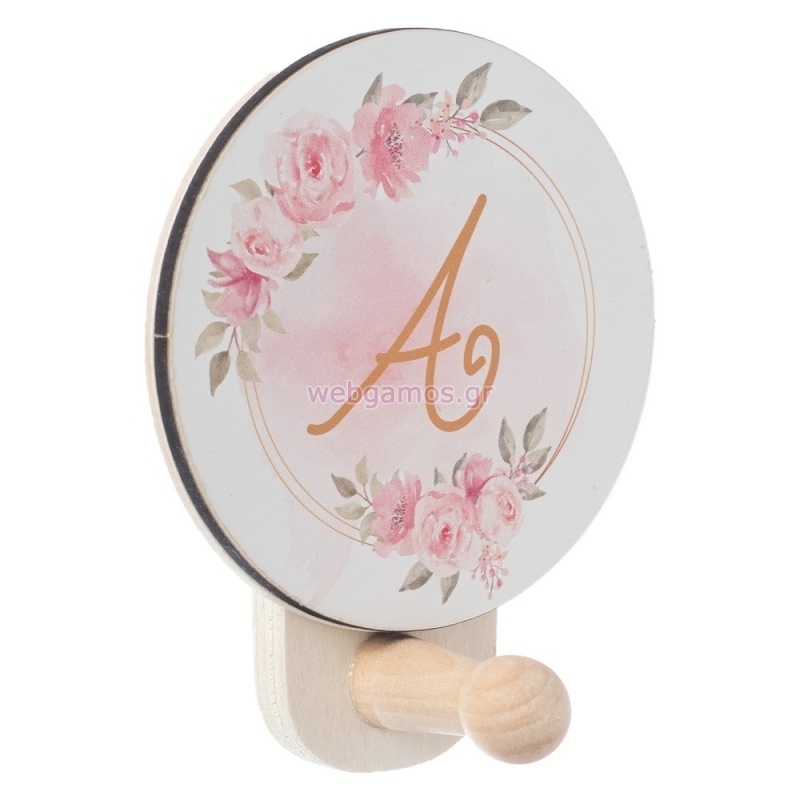 Ξύλινη Κρεμάστρα Αρχικό Ροζ ΝΒ502