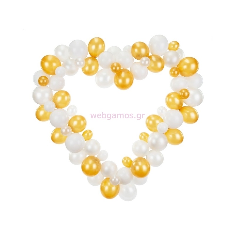 ΓΙΡΛΑΝΤΑ ΜΠΑΛΟΝΙΑ ΚΑΡΔΙΑ ΛΕΥΚΟ/ΧΡΥΣΟ ΠΝ5655