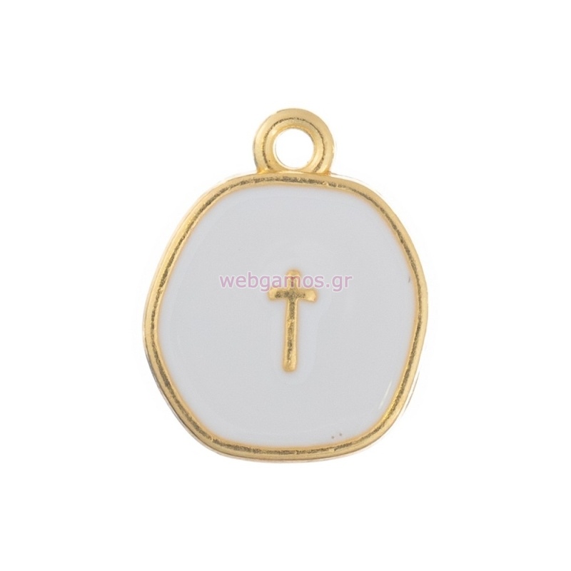 Μεταλλικός Σταυρός Λευκός/Χρυσός Ε49 15*19χιλ