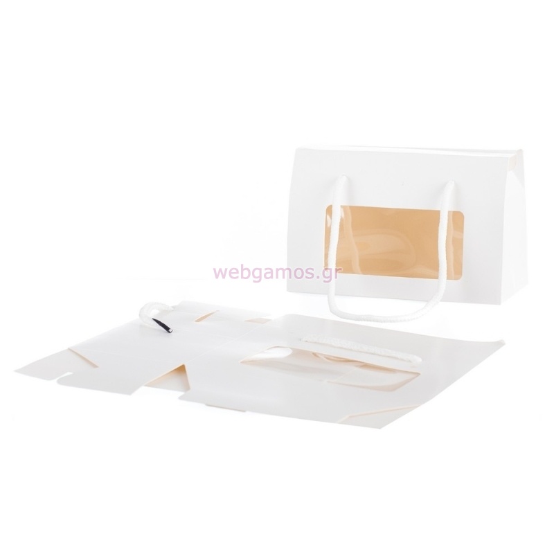 Κουτάκι Δώρου Λευκό με Κορδόνι ΡΤ168-2 15Χ10Χ8 10τμχ