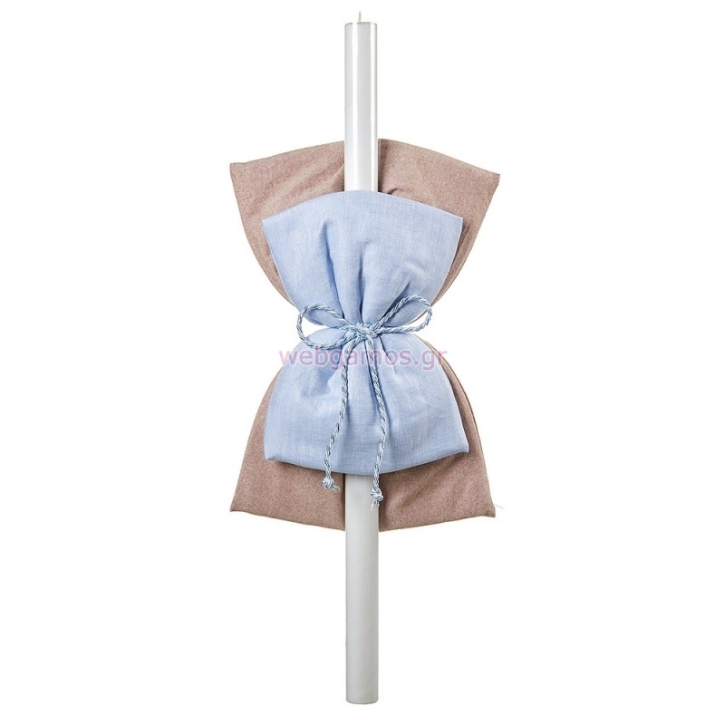 Λαμπάδα Βάπτισης Σιελ Μπεζ ΧΛ183