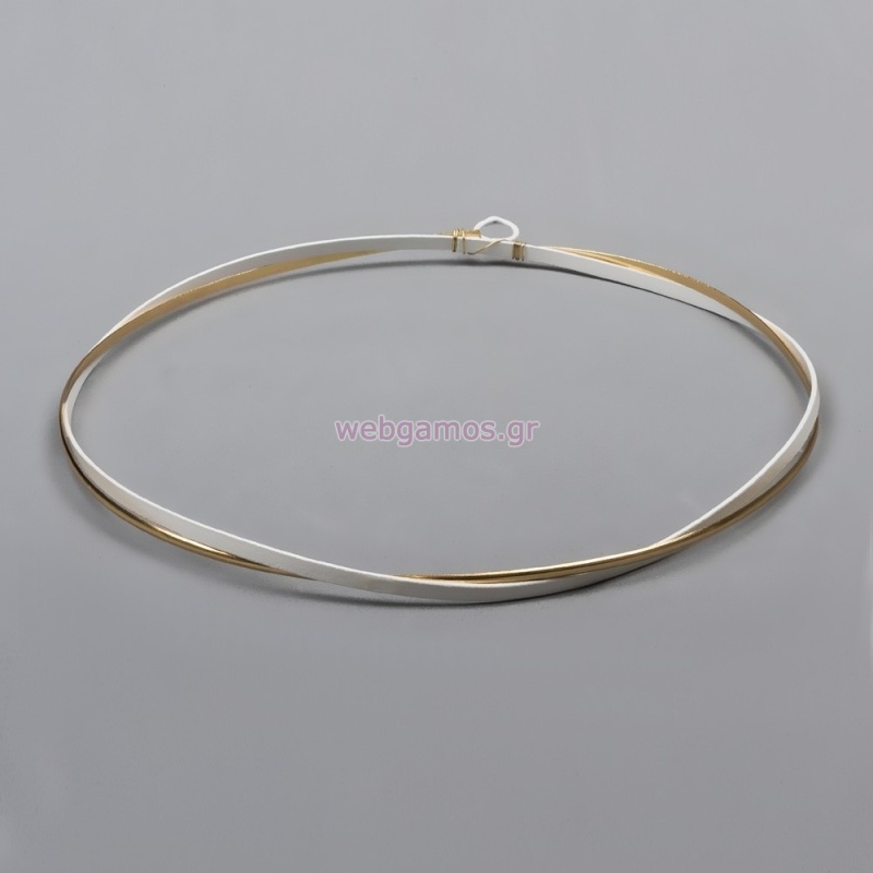 Στέφανα Επάργυρα 4811 με Λευκό Σμάλτο