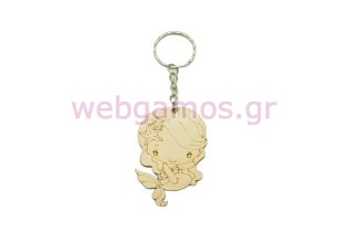 Ξύλινο Μπρελόκ γοργόνα (600183)