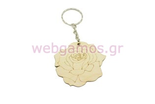 Ξύλινο Μπρελόκ τριαντάφυλλο (600064)