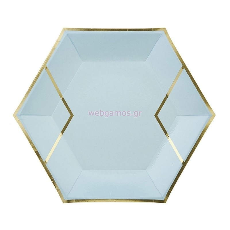 Πιάτο Εξάγωνο Σιελ 18εκ ΡΤ073-1 Σετ 10τμχ