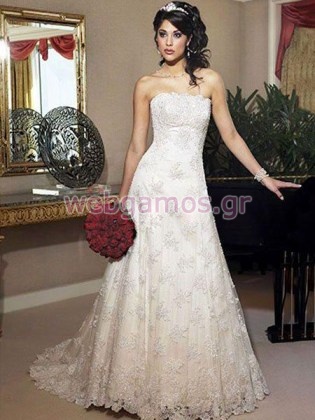 Νυφικό Δαντέλα άλφα γραμμή (0121)