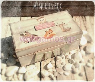 Ξύλινο Κουτί Ευχών βάπτισης ζωάκια (853127)