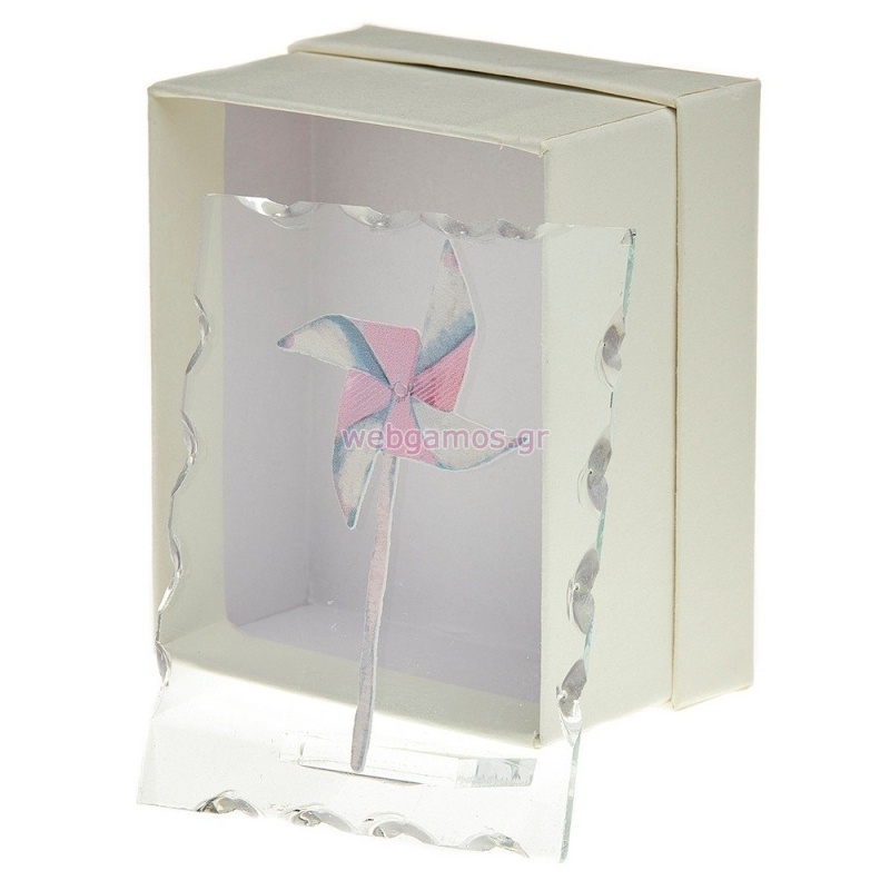 ΑΝΕΜΟΜΥΛΟΣ ΡΟΖ ΣΕ ΓΥΑΛΙΝΗ ΒΑΣΗ Κ766