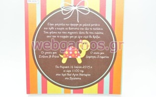 Προσκλητήριο Βάπτισης χελώνα (6057)