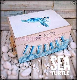 Ξύλινο Κουτί βάπτισης χελώνα (611769)