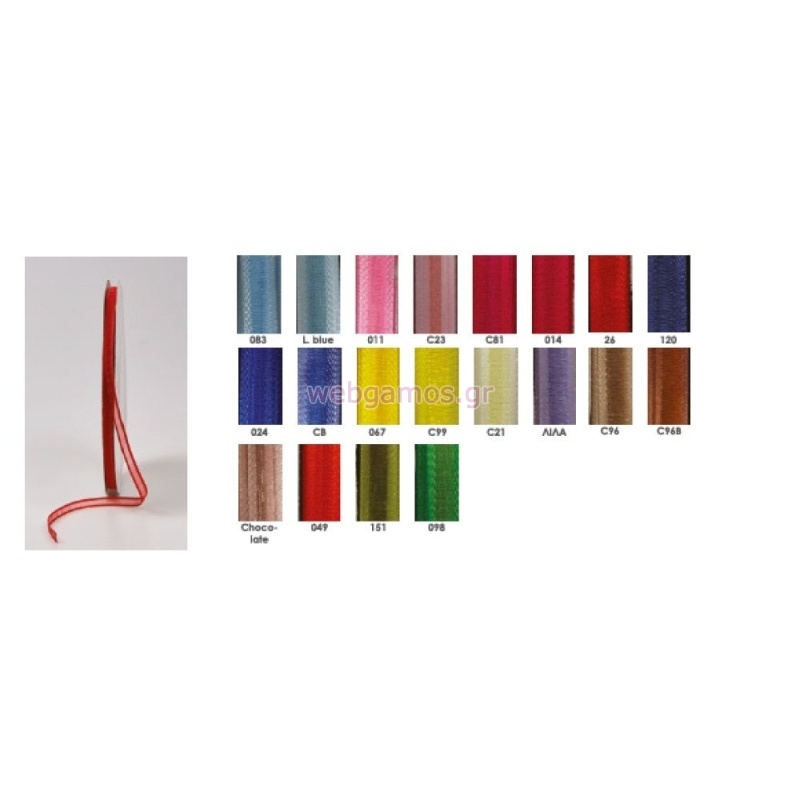 ΚΟΡΔΕΛΑ ΣΑΤΕΝ ΡΕΛΙ 6mm ΧΡΩΜΑΤΑ