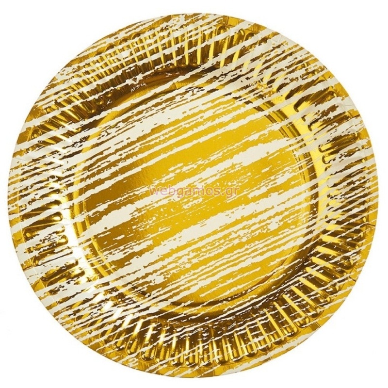 Πιάτο Χρυσό 23εκ ΡΤ016-3 Σετ 10τμχ