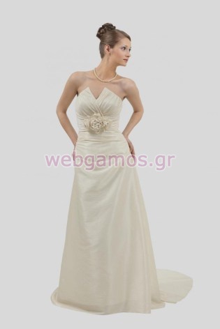 Νυφικό Ταφτάς σε εκρού απόχρωση(0142)