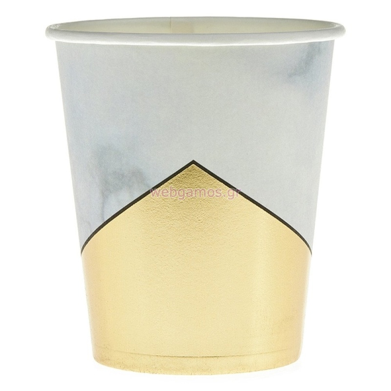 Ποτήρι Λευκό Χρυσό ΡΤ074-3 Σετ 10τμχ