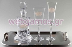 Σετ Γάμου καρδιές αμμοβολή (4537)