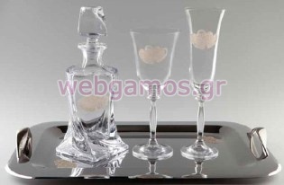 Σετ Γάμου καρδιές αμμοβολή (4537)